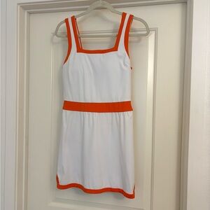 Addison Bay White and Orange Smooth Sport Rally Active Dress
